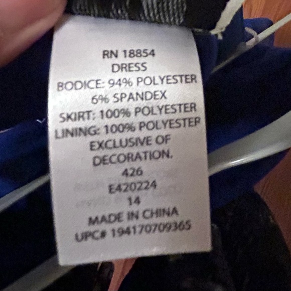 Rare Editions Royal Blue Formal Kids Dress size14 - Picture 6 of 7